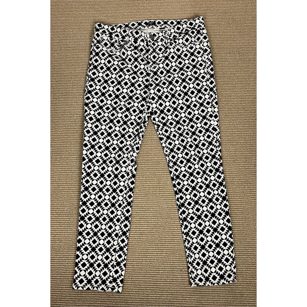 J Crew Size 29 Geometric Print‎ Strech Jeans Skinny Leg Cotton